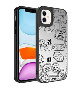 Apple iPhone 11 Kılıf Aynalı Desenli Kamera Korumalı Parlak Zore Mirror Kılıf Seyahat