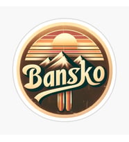 Nostaljik Bansko Kayak Merkezi Sticker Etiket 15CM