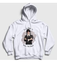 Presmono Unisex Beyaz Power Wednesday Addams Family Addams Ailesi Kapüşonlu Sweatshirt 366047tt