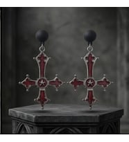 DÜKKAN DESİGN CRİMSON NİGHT STAR TERS HAÇ KÜPE