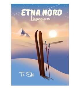 Etna Nord Linguaglossa Italya Kayak Seyahati Posteri Tablo Ahşap Poster Dekoratif
