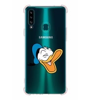 Samsung Galaxy  A20s  Köşe Korumalı Antişok Kapak Donald Duck Tasarımlı Şeffaf  Kılıf