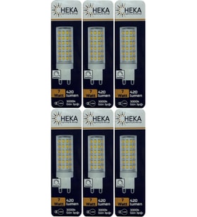 (6 Adet) Heka 7W (49W) 3000K (Gün Işığı) G9 Duylu Dim Edilebilir Led Kapsül Ampul