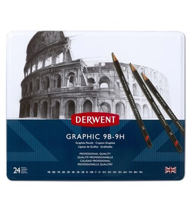 DERWENT GRAPHIC - DERECELİ KALEM SETİ 24' LÜ 13B - 9H TENEKE KUTU