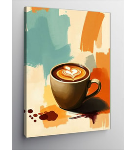 Kanvas Tablo Latte Sanatı İle Kahve