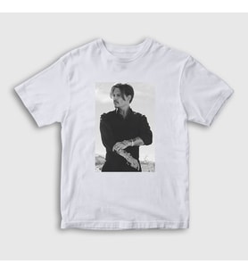 Presmono Unisex Çocuk Beyaz Cool Johnny Depp T-Shirt 320269tt