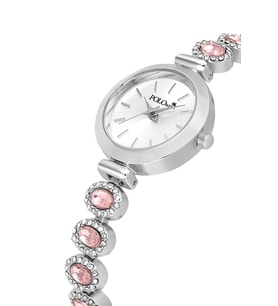 Polo Air Lüx Taşlı Kordon Kadın Kol Saati Gümüş Pembe Renk PL-1574B3x (Pembe Gümüş)