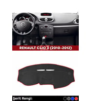 Renault Clıo 3 (2010-2012) 3d Torpido Koruma Kılıfı - Ön Göğüs Kaplama - Kırmızı Şerit