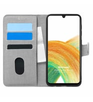 Microsonic Samsung Galaxy A33 5G Kılıf Fabric Book Wallet Gri