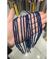 Hematit Taşı Rondela Kesim Parlak Mavi 4x3mm Doğal Taş Dizi