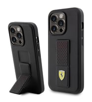 Apple iPhone 14 Pro Kılıf Ferrari Orjinal Lisanlı Klasik Metal Logolu Delikli Standlı Deri Kapak