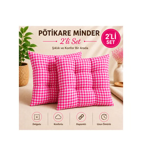 Pötikare Ekose Desen 2'li Minder 40x40 cm