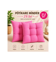 Pötikare Ekose Desen 2'li Minder 40x40 cm