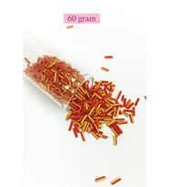 Uzun Boru Kesme Boncuk Çap 2mm Uzunluk 10 mm - 60 Gram - Sarı Kırmızı - BNC274