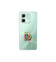 Infinix Hot 50i ile Uyumlu Splash Arı Tasarımlı Şeffaf Silikon Kılıf