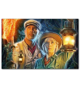 Cakatablo Emily Blunt Dwayne Johnson Fenerleriyle MDF Tablo