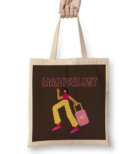Woman Travel Gift design lover-Trippin Wanderlust Journey Adventurer Vacation Bez Çanta Uzun Saplı