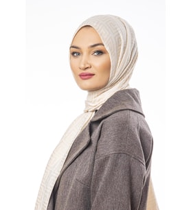 Jakar Dokuma Desen Jakarlı Modal Seri Şal Eşarp Askısı ile Birlikte 75x200 cm Kr