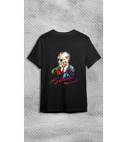 Karizma Gözlüklü Gazi Mustafa Kemal Atatürk Portresi Baskılı Tişört Unisex T-shirt (Siyah)