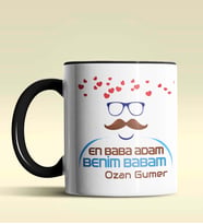 Kişiye Özel En Baba Adam Benim Babam Tasarım Siyah Kupa Bardak (Siyah)