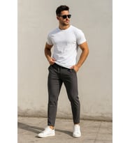 Erkek Slim Fit Modern Kesim Jogger Eşofman Altı - Şık ve Spor Bağcıklı Pantolon