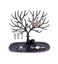 Siyah Geyik Tasarımlı Takı Standı Yüzük Küpe Kolye Bilezik Askılığı Mücevher Organizer Askı
