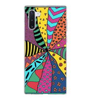 PrintiFy Samsung Galaxy Note 10 ile Uyumlu 1mm Slim Fit Retro Colors 4 Baskılı Şeffaf  Kılıf