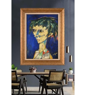 Altın Varaklı  Çerçeveli Paspartulu Tablo ndd935 (Gold)