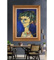Altın Varaklı  Çerçeveli Paspartulu Tablo ndd935 (Gold)