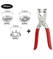 Metal Çıtçıtlı Düğme Pensesi ve Düğmesi (25 Set)