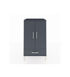 Hyperion Komodin 3 Raflı Tek Çekmeceli 2 Kapaklı 60x44x106 Antrasit-Antrasit