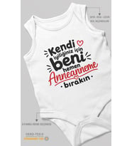 Anneanneye Özel Sıfır Kollu Bebek Zıbını %100 Pamuk