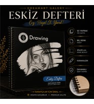 Dreamart Galery Eskiz Defteri 20X20 cm 50 Yaprak Bej Kağıt Spiralli Sert Kapak Karakalem Çizim Defteri