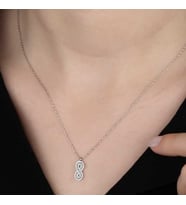 Swarovski Taşlı Gümüş Sonsuzluk Bayan Kolye