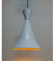 MYLİGHTS  RETRO BEYAZ  İÇİ ALTINMETAL SARKIT AVİZE KONİK AVİZE (Siyah)