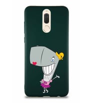 Huawei Mate 10 Lite Soft Premier Kapak Pearl Yengeç Tasarımlı Silikon Kılıf - Yeşil (Şeffaf)