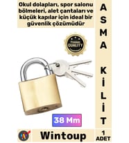 #Kilit Çelik Gövde Güvenlik Kilidi Dayanıklı Koruma Emniyetli Sağlam Mekanizma Sarı Asma Kilit 38 Mm