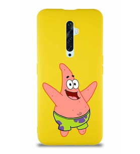 Oppo Reno 2Z Soft Premier Kapak Patrick Yıldız Tasarımlı Silikon Kılıf - Sarı (Şeffaf)