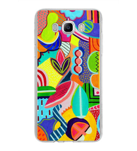 PrintiFy Samsung Galaxy J7 2016 ile Uyumlu 1mm Slim Fit Retro Colors 6 Baskılı Şeffaf  Kılıf