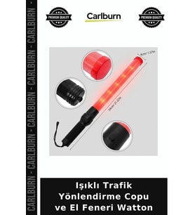 Işıklı Trafik Yönlendirme Copu ve El Feneri Watton Kamp Koruma Nöbet