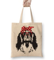 Cavalier King Charles Spaniel Bandana Bez Çanta Uzun Saplı