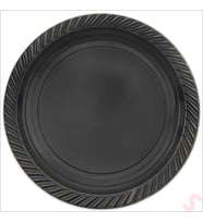 Plastik Tabak, 22cm x 24 Adet - Siyah (STD)
