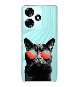 PrintiFy İnfinix Hot 30i ile Uyumlu Kedi 3 Kamera Korumalı Şeffaf Kılıf