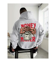 Unisex Money Maker Baskılı Tasarım Oversize Sweatshirt (Gri)