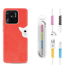 Xiaomi Poco X3 Pro M4 Pro X4 Pro C40 10C Kılıf Kablo Koruma Spiral Silikon Kedoş 1735