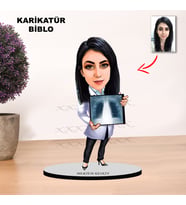 KİŞİYE ÖZEL KARİKATÜR DOKTOR, RÖNTGEN TASARIMLI KADIN BİBLO XKBK2