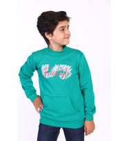 Toontoy Erkek Çocuk Kanguru Cepli Baskılı Sweatshirt (Yeşil)