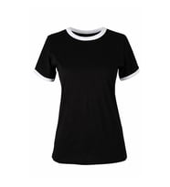 Trender Basic Biyeli O Yaka Siyah Kadın T-Shirt 26YDT1000001