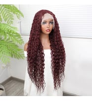 Afro Daa Kızıl Kahve Fiber Sen Tül Peruk