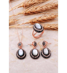 Sedef Rose Gümüş Set 2533